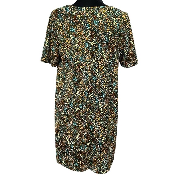 Zara Ditsy Floral Textured Knit Mini Dress V Neck Boho Retro Size Small - Picture 5 of 8